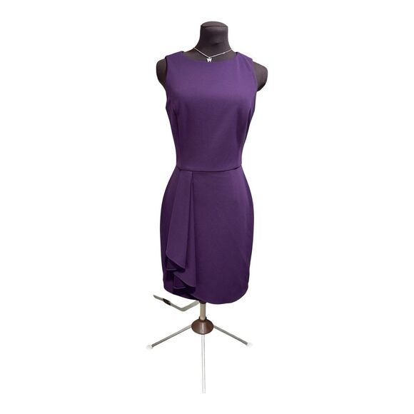 LAUREN RALPH LAUREN Women’s Purple Violet Waist Detail Dress Size 4 Elegant Fit - Picture 4 of 10